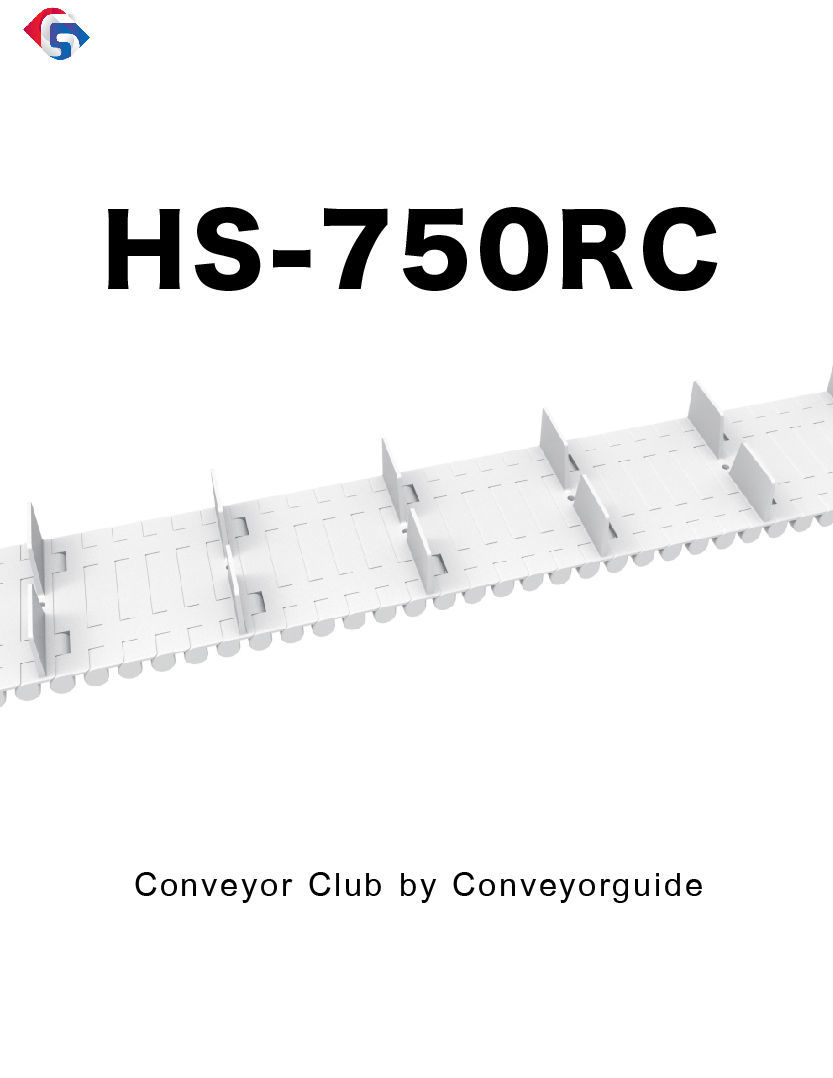 สายพานพลาสติกโมดูล่าร์รุ่น HS-750RC เป็นสายพานติดบั้งเหมาะกับการลำเลียงสินค้าขึ้นทางเอียง มีบั้งรองรับไม่ให้สินค้าตก